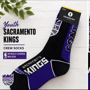 Sacramento Kings NBA Unisex Youth Socks Fits 1-6 NWT For Bare Feet